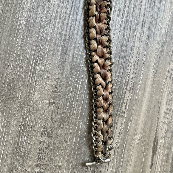 Unique Blue topaz, silk ribbon rope, and Silver Bracelet - Picture 8 of 8